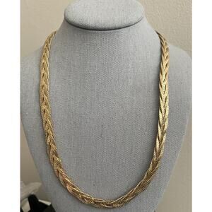 Vintage Gold Tone Braided Korea Necklace. 23 Inches